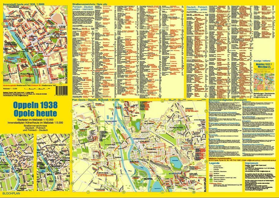 Dirk Bloch Stadtplan Oppeln 1938 Opole Heute Buch