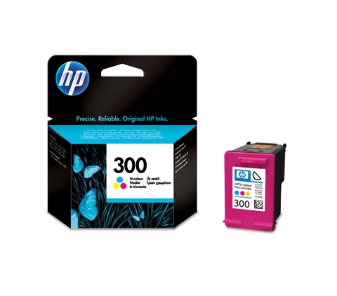 Schwarze Verpackung mit bunten Schmetterlingen. Enthält eine HP Tintenpatrone in Magenta.