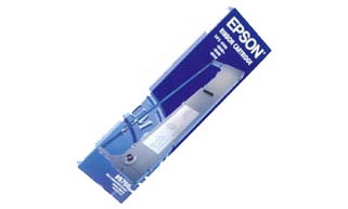 Epson Tintenpatrone in blauer Verpackung. Längliche Form. Aufdruck mit Produktinformationen.