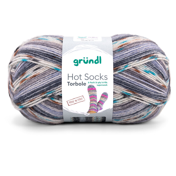 GRÜNDL Wolle Hot Socks Torbole 6-fach 150g grautöne
