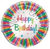 Heliumballon Regenbogen: Happy Birthday