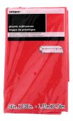 Rote Plastik-Tischdecke. Wiederverwendbar, waschbar, wasserdicht. Größe: 54 x 108 Zoll.