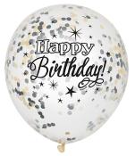 Ballon mit Glitterkonfetti - Happy Birthday, transparent 