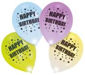 LED-Ballons - Balloominate B90, Happy Birthday, 4 Stück, bunt 