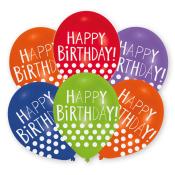 Latexballons Happy Birthday 27,5 cm 6 Stück mehrere Farben