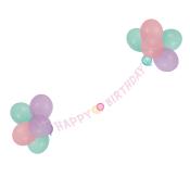 Deko-Set 14 Ballons plus Partykette Happy Birthday 1,5 m pastellfarben