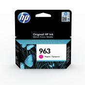 Schwarze Verpackung für HP Tinte. Enthält die Farbe Magenta mit der Nummer 963.