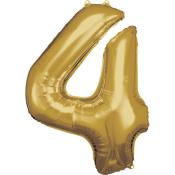 Zahlen-Heliumballon 4 gold