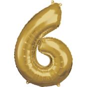 Zahlen-Heliumballon 6 gold