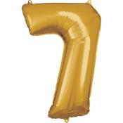 Zahlen-Heliumballon 7 gold