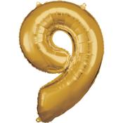 Zahlen-Heliumballon 9 gold