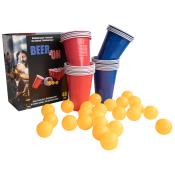 Trinkspiel Beer Pong-Set 24 Plastikbecher 24 Bälle mehrfarbig