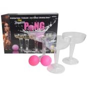 Trinkspiel Prosecco-Pong 12 Prosecco-Becher 3 Bälle rosa