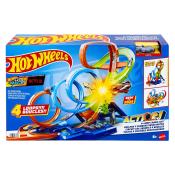 MATTEL Hot Wheels 4-Loopings Crash-Out Trackset