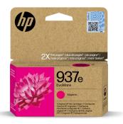 HP Tintenpatrone in Magenta. Verpackung mit Blütenmotiv und Recycling-Hinweis.