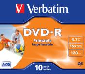 VERBATIM DVD-R AZO 4.7GB 16x 10er JewelCase bedruckbar 