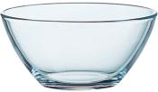 Durchsichtige Glasschüssel mit breiter Öffnung und leicht gewölbtem Boden. Schlichte, elegante Form.