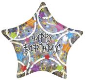 Heliumballon Happy Birthday Star