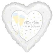 Heliumballon - Herz: Alles Gute zur Hochzeit 