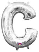 Mini Folienballon - Buchstabe: C, silber 