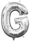 Mini Folienballon - Buchstabe: G, silber 