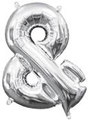 Mini Folienballon - Symbol: &, silber 
