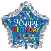 Heliumballon Stern Happy Birthday bunt