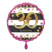 Folienballon 30 Happy Birthday Ø 46 cm bunt