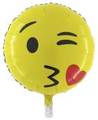 Heliumballon Emoji: Kiss gelb