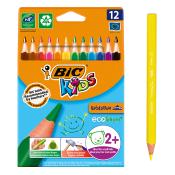 BIC Buntstifte Kids Evolution Triangle 12 Stück im Etui mehrere Farben