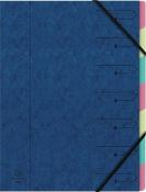 Ordnungsmappe mit Gummizug, 7 Fächer, A4, blau 