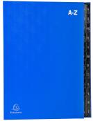 Blauer Ordner mit A-Z Register. Hersteller Exacompta.
