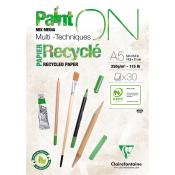 CLAIREFONTAINE PaintON Recycling Block A5 30 Blatt weiß