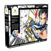 ARTISSIMO Creativ-Set Manga Boy 8 Duomarker und 10 Papiervorlagen