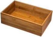 Rechteckige Box aus Bambus. Innenraum ist leer, keine weiteren Details.