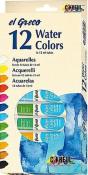 EL GRECO Aquarellfarben-Set, 12 x 12 ml 