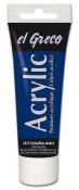 Acrylfarbe in einer Tube. Farbe ist Kobaltblau dunkel.