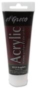 Acrylfarbe in einer Tube. Farbe: Krapp-Lack, dunkelrot.