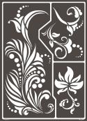 KREUL Designschablone Fantastic Flowers A3 selbstklebend schwarz