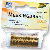 Messingdraht in Goldfarbe. Rolle mit 80 Metern Länge und 0,3 mm Durchmesser.