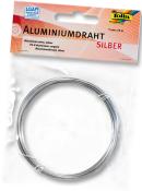 Silberner Aluminiumdraht, 1 mm dick, 5 m lang. Verpackt in einer transparenten Folie.