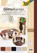 Glitterkarton Classic, 5 Blatt, sortiert 