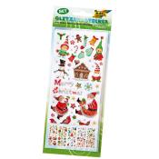 FOLIA Glitzer-Sticker Weihnachten 5 Blatt bunt