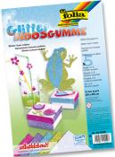 Glitzerndes Moosgummi in verschiedenen Farben. Enthält einen Frosch und dekorative Elemente.