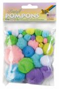 Pompons - Ton in Ton, 1-5cm, 30 Stück, pastell 