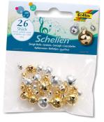 Paket mit 26 kleinen Glöckchen in Gold und Silber. Ideal für Bastelprojekte.