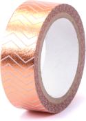 Folia Washi Tape - Hotfoil: Roségold Streifen, 5m x 15mm 