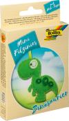 Mini Nähset mit einem Dinosaurier aus Filz. Enthält Nähmaterial und Anleitung.
