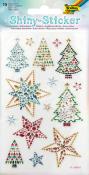 FOLIA Shiny-Sticker Weihnachten 15 Stück bunt