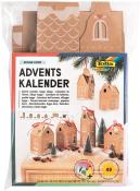 FOLIA Adventkalender Hygge Dorf 54 Teile braun